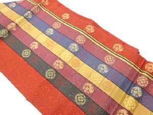 変わり角倉文に縞模様織出し名古屋帯